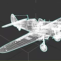 Vintage WWII Aircraft Model with Grey Fuselage Wing Insignia Propeller Open Cockpit Markings HFK 61