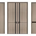 Modern Double Doors Design With Wooden Panels And Black Accent Lines