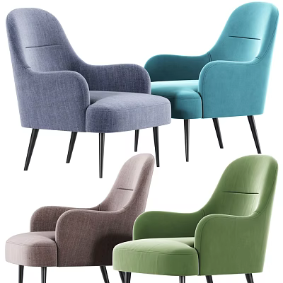 Modern Leisure Chairs With Multiple Colors Stylish Black Legs And Fabric Upholstery 3d model