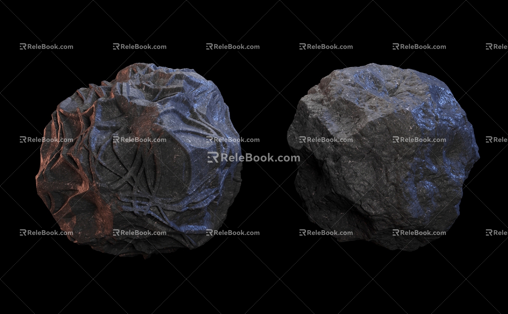 stone stone block round stone meteorite stone ball rune 3d model