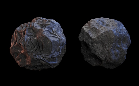 stone block round stone meteorite stone ball rune 3d model