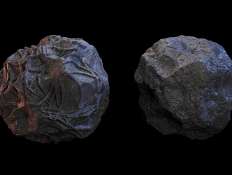 stone block round stone meteorite stone ball rune 3d model