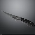 Stainless Steel Blade Kitchen Knife With Black Handle And Rivets