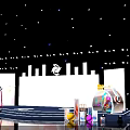 Vibrant Music Stage With Dynamic Lighting And Themed Backdrop For Performance 3d model