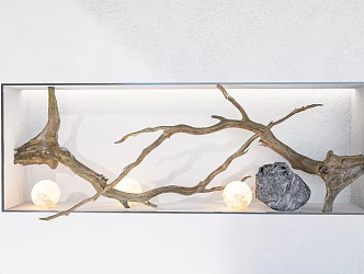 Modern branch wall dead branch pendant dry branch ornaments 3d model