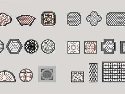 Traditional Lattice Windows Various Intricate Designs For Architectural Decoration And Home Decor 3d model