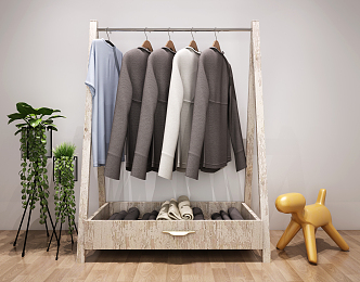 Nordic Clothes Hanger Drying Rack 3d model