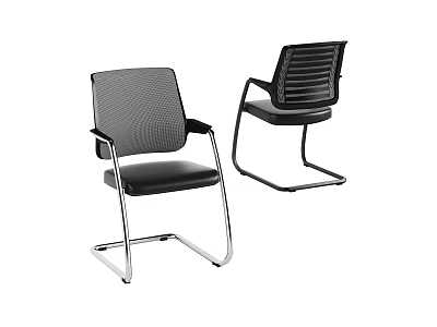 Ergonomic Office Chair with Mesh Back Black Seat and Sturdy Metal Frame Design 3d model