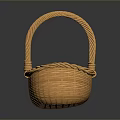 Stylish Orange Handwoven Storage Basket With Woven Handle For Home Use