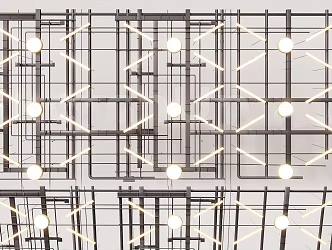 industrial ceiling office industrial pipe parts industrial pipe parts ceiling fan coil pipe parts ceiling loft ceiling 3d model