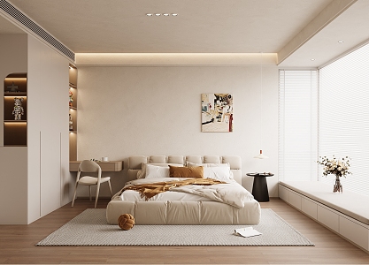 Cream wind bedroom 3d model