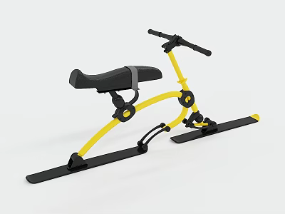 Yellow and Black Modern Motorcycle With Foldable Frame Seat Handlebars and Footrests 3d model
