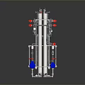 Industrial Water Treatment System With Cylindrical Filters Pipes Valves And Metal Frame