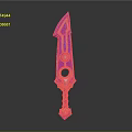Fantasy Sword Design With Purple Blue Blade Glowing Gem And Intricate Hilt
