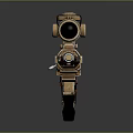 Golden Sniper Rifle With Scope Long Barrel And Metallic Reflective Finish