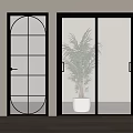 Modern Interior Glass Doors With Black Frames And Various Panel Styles 3d model