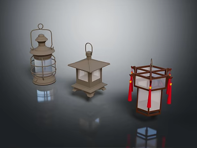 Traditional and Modern Lantern Furniture with Diverse Designs and Decorative Features 3d model