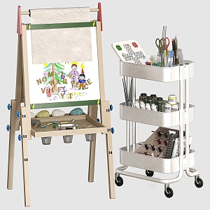 Modern tool rack children's drawing board 3d model