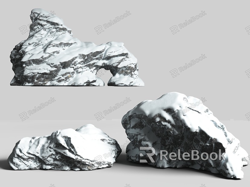 stone rock snow rock snow mountain stone snow snow stone model