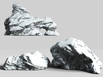 stone rock snow rock snow mountain stone snow stone 3d model