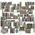 Stylish Bookshelf Display With Decorative Ornament Combination And Assorted Books