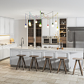 Open kitchen Modern kitchen 3d model