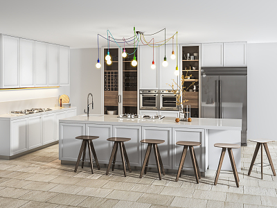 Open kitchen Modern kitchen 3d model