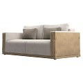 Multi-person sofa linen fabric sofa simple sofa 16 3d model