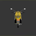 Yellow Scooter With Rear Delivery Box Black Seat And Compact Design