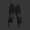 Utility Cargo Trousers With Multiple Pockets Green Gray And Orange Accents For Casual Daily Wear