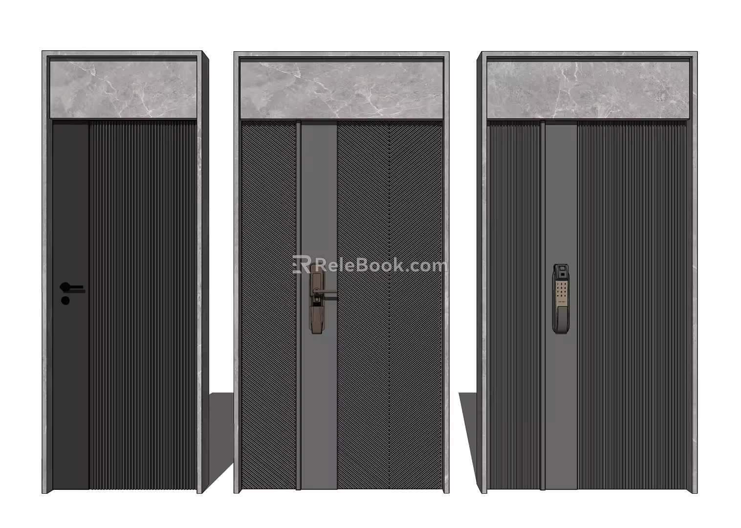 Modern security door entry security door combination 3d model