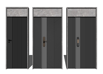 Modern security door entry security door combination 3d model