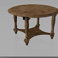 Traditional Round Wooden Furniture Table With Detailed Carved Legs And Classic Design