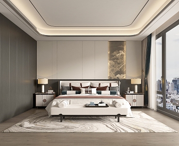 New Chinese bedroom 3d model