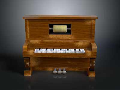 Wooden Decorative Keyboard Style Household Item With Classic Design And Small Ornaments 3d model