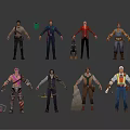 Video Game And Movie Characters With Various Outfits Different Styles And Equipment