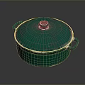 Green Enamel Cooking Pot With Lid And Side Handles For Kitchen Use