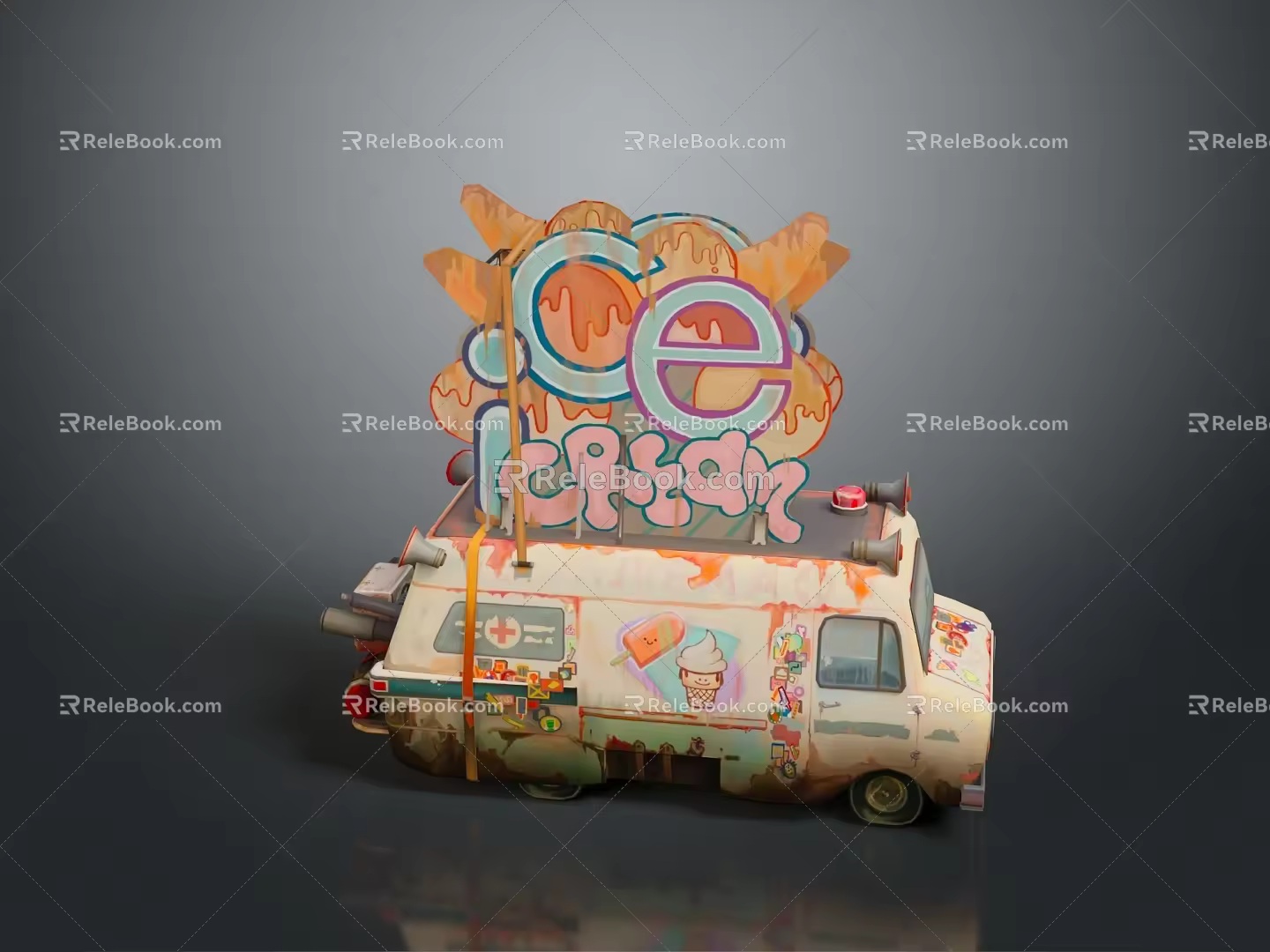 minibus minivan driverless bus school bus van box car 3d model
