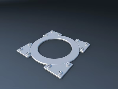 Outdoor Chair Metal Base Featuring Circular Design And Bolted Brackets For Sturdy Support 3d model