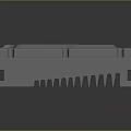 3D Rendered Industrial Mechanical Component With Gray Engineered Surface And Structural Details