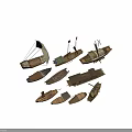 Collection of Traditional Wooden Boats With Sails Various Designs And Structures