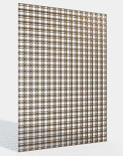 Modern Grid Pattern Room Divider With Brown And White Lattice For Interior Decoration 3d model