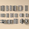 Assorted Metal Hinges in Various Styles and Designs for Furniture Doors