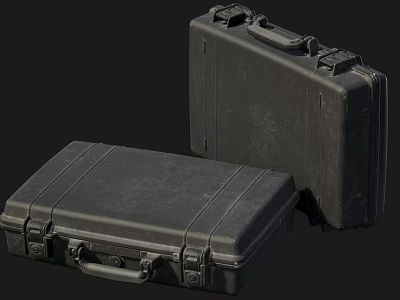 Black Rugged Hard Protective Cases with Secure Latches and Sturdy Handle 3d model