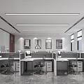 Modern public office area combined with the reception room of the elevator hall at the front desk of the company lobby 3d model