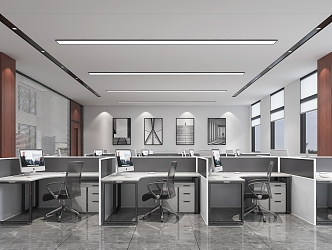 Modern public office area combined with the reception room of the elevator hall at the front desk of the company lobby 3d model