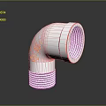 Water pipe elbow pipe water pipe valve iron pipe fitting flange tee joint pipe 3d model