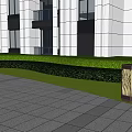 Contemporary Outdoor Lights Illuminate Modern Building Garden With Lawn And Trees