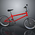 Red BMX Bicycle With Sleek Frame Black Seat And Silver Wheels Showcase