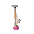 Portable Standing Heater With Adjustable Panel And Pink Base For Home Use